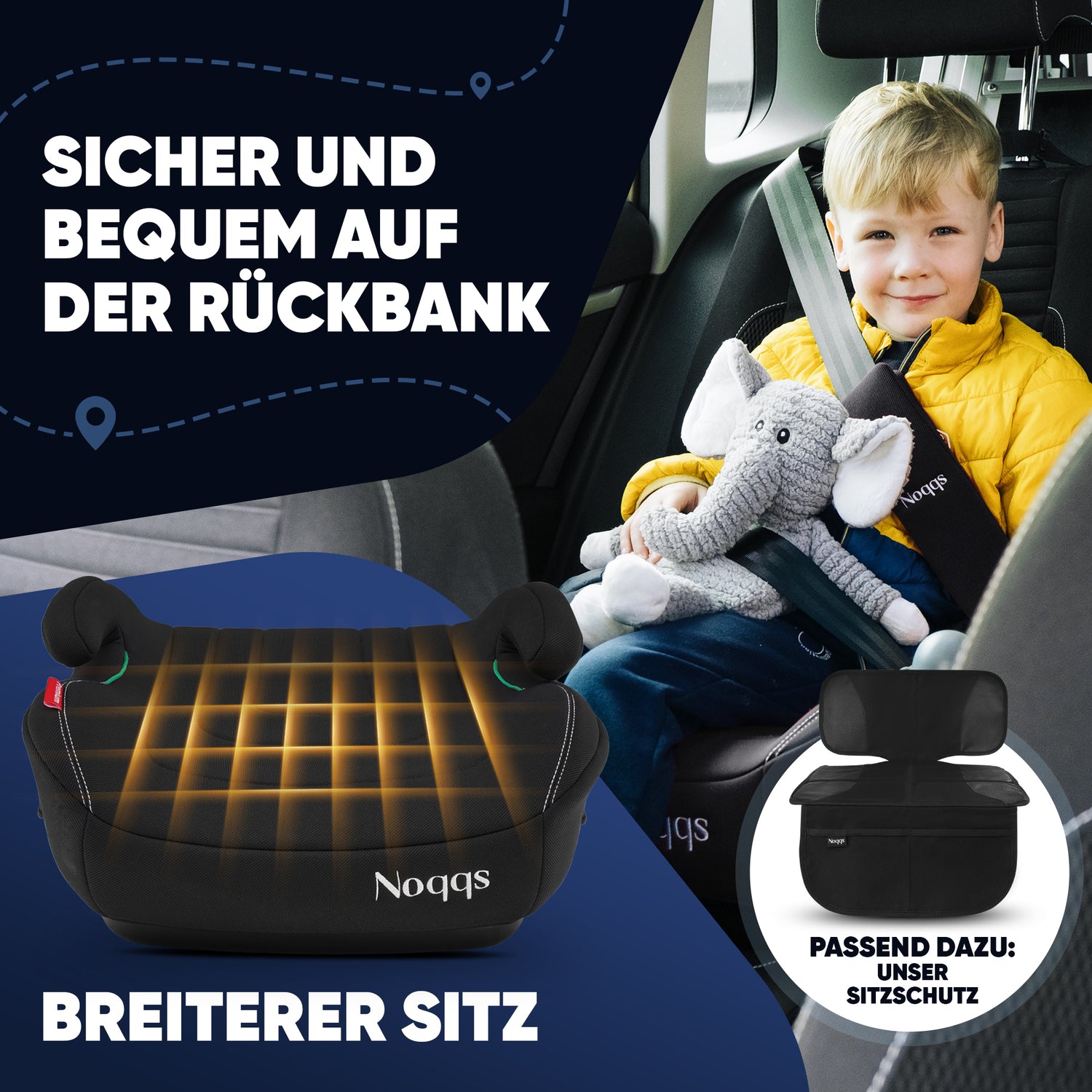 Noqqs® ISOFIX Sitzerhöhung – ECE R129