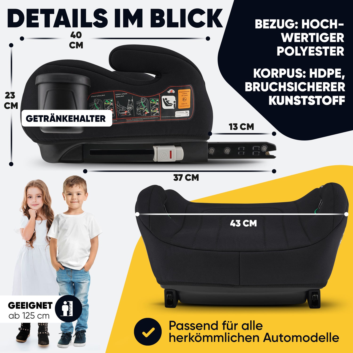 Noqqs® ISOFIX Sitzerhöhung – ECE R129