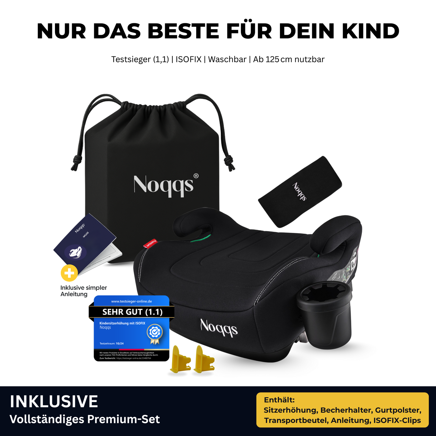 Noqqs® ISOFIX Sitzerhöhung – ECE R129